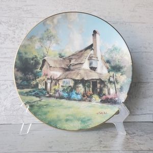 English Country Cottage Plate by Marty Bell